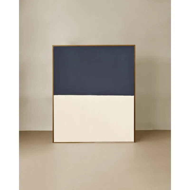 Cuadro azul y blanco decorativo sobre algodón con bastidor de madera pintado artesanalmente con pintura al óleo de 80x60cm - Decoración mural