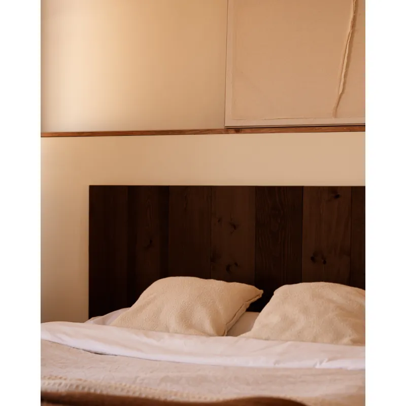 Cabecero de madera maciza en tono nogal de 80x60cm - Dormitorio