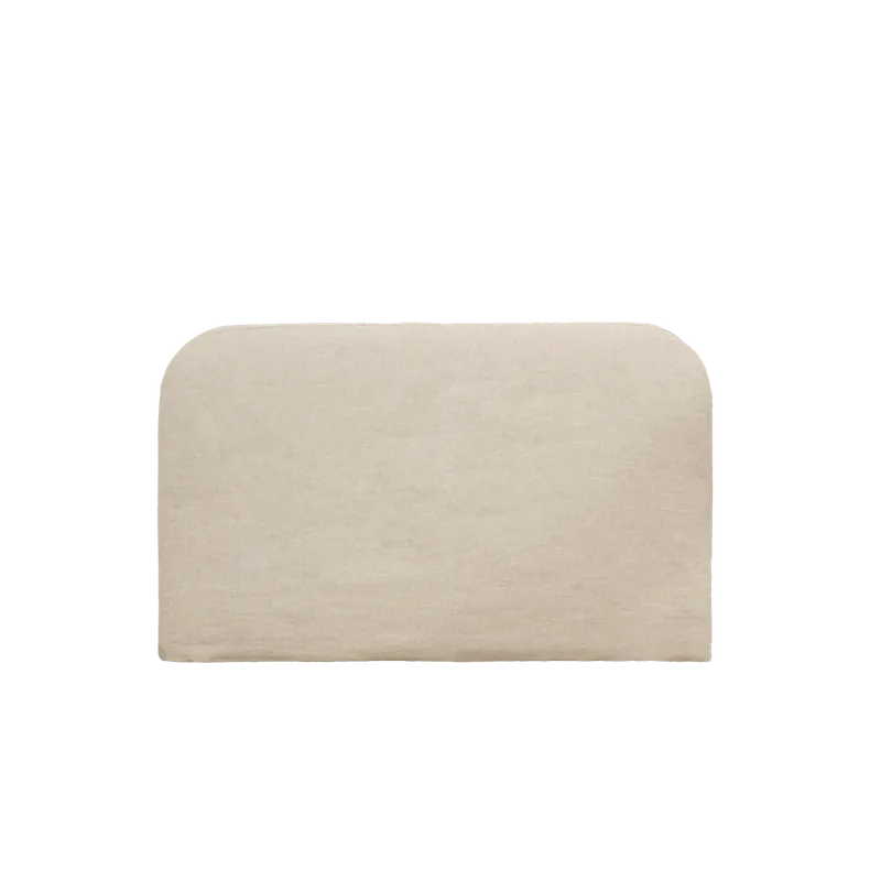 Cabecero tapizado desenfundable de lino beige de 120x110cm - Cabeceros