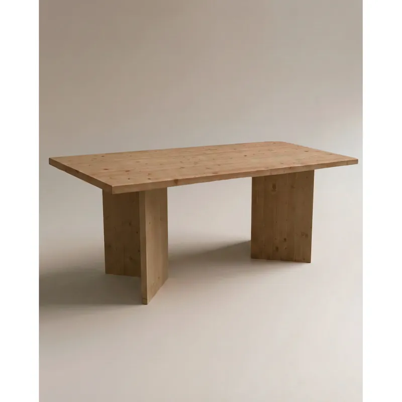 Mesa de comedor de madera maciza en tono roble oscuro de 160cm - Mesas de comedor