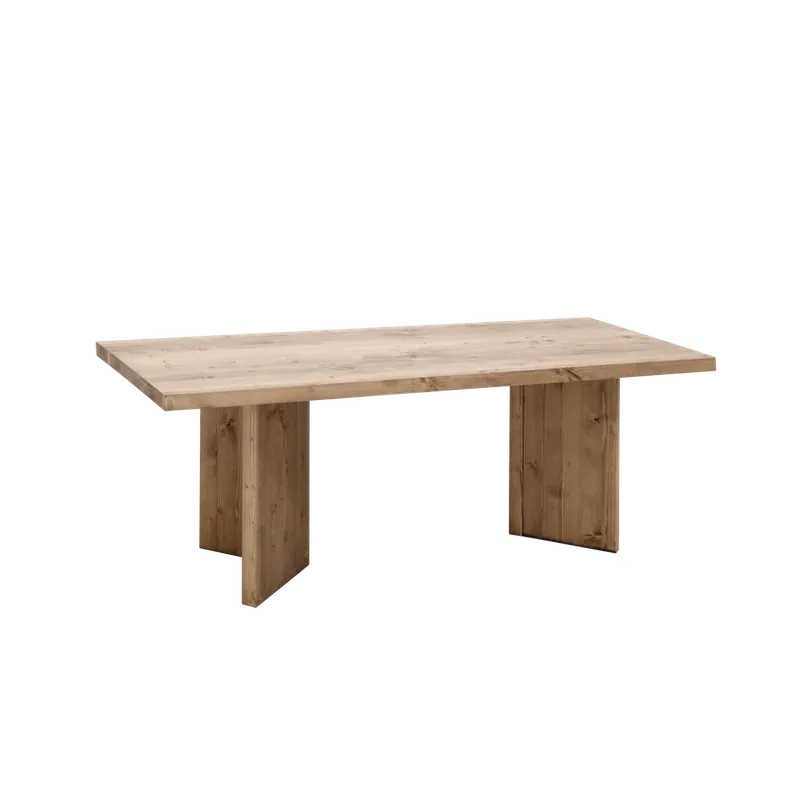 Mesa de centro de madera maciza en tono roble oscuro de 120x55cm - Mesas de centro
