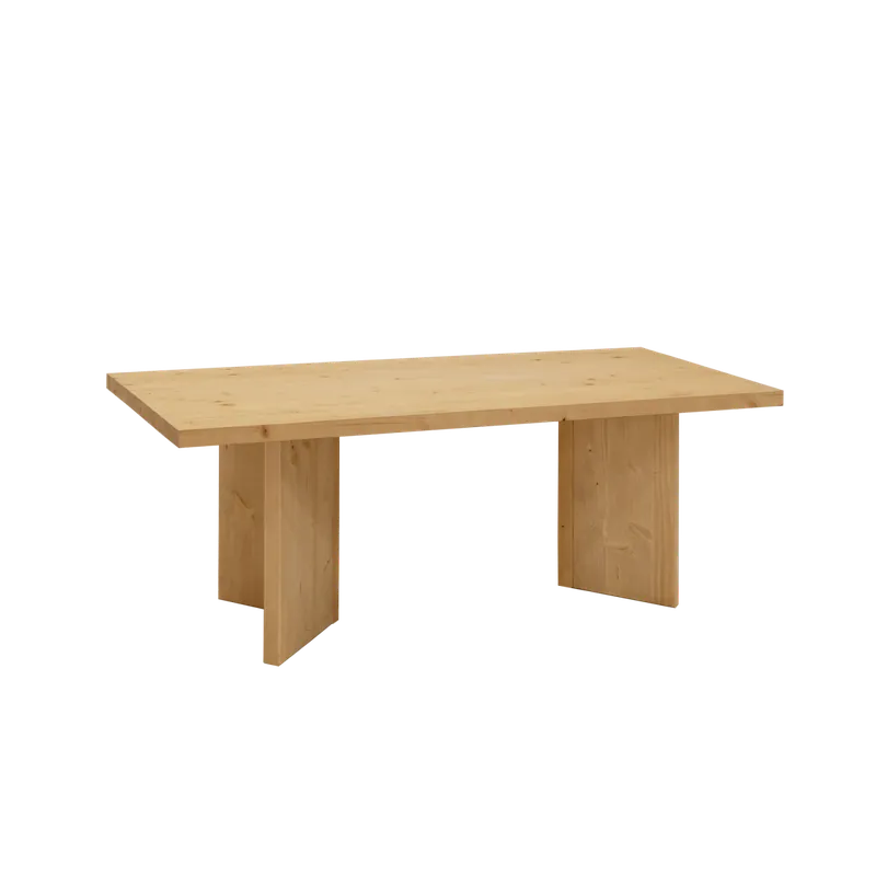 Mesa de centro de madera maciza en tono roble medio de 120x55cm - Mesas de centro