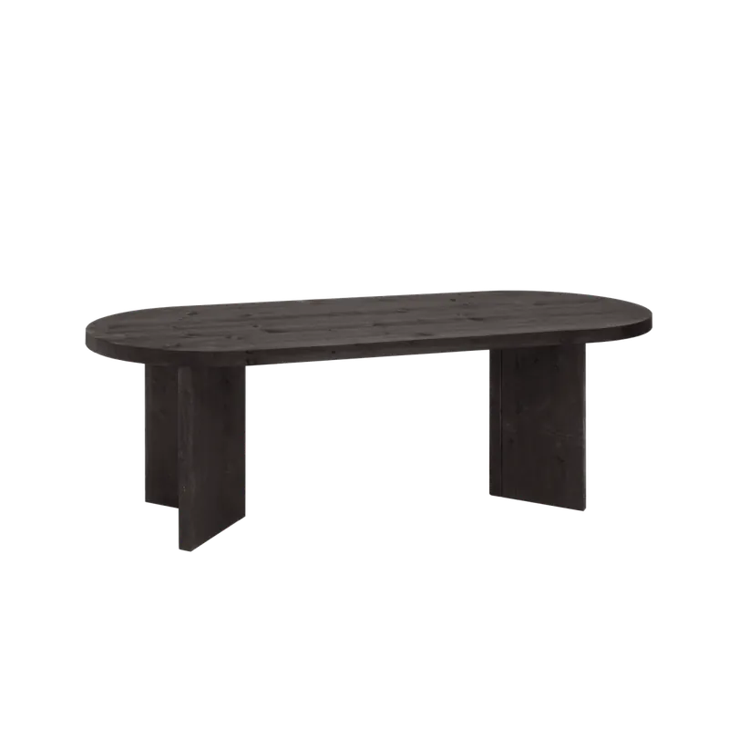Mesa de centro de madera maciza en tono negro de 120cm - Mesas de centro