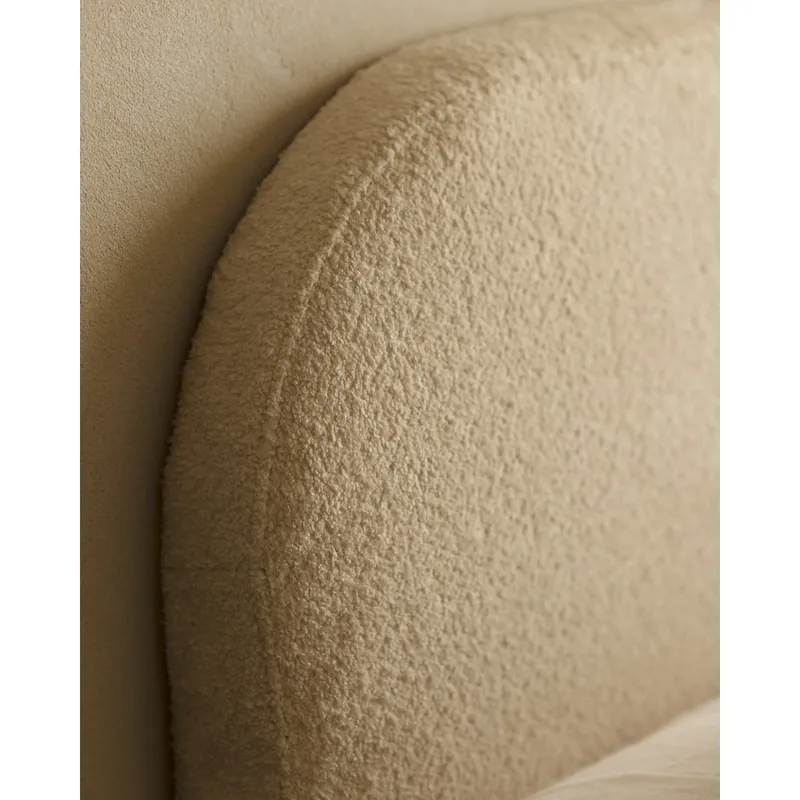 Cabecero tapizado desenfundable de bouclé beige de 120x110cm - Cabeceros