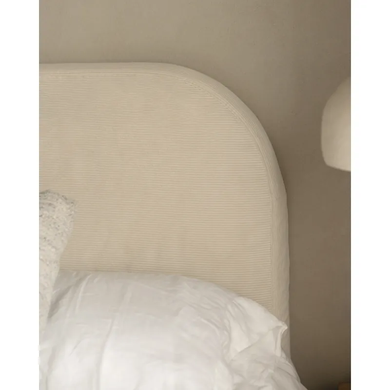 Cabecero tapizado desenfundable de pana blanco roto de 120x110cm - Cabeceros