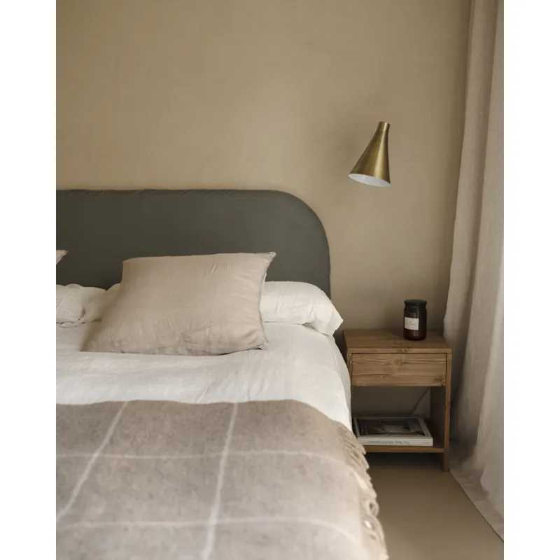Cabecero tapizado desenfundable de pana gris oscuro de 120x110cm - Cabeceros