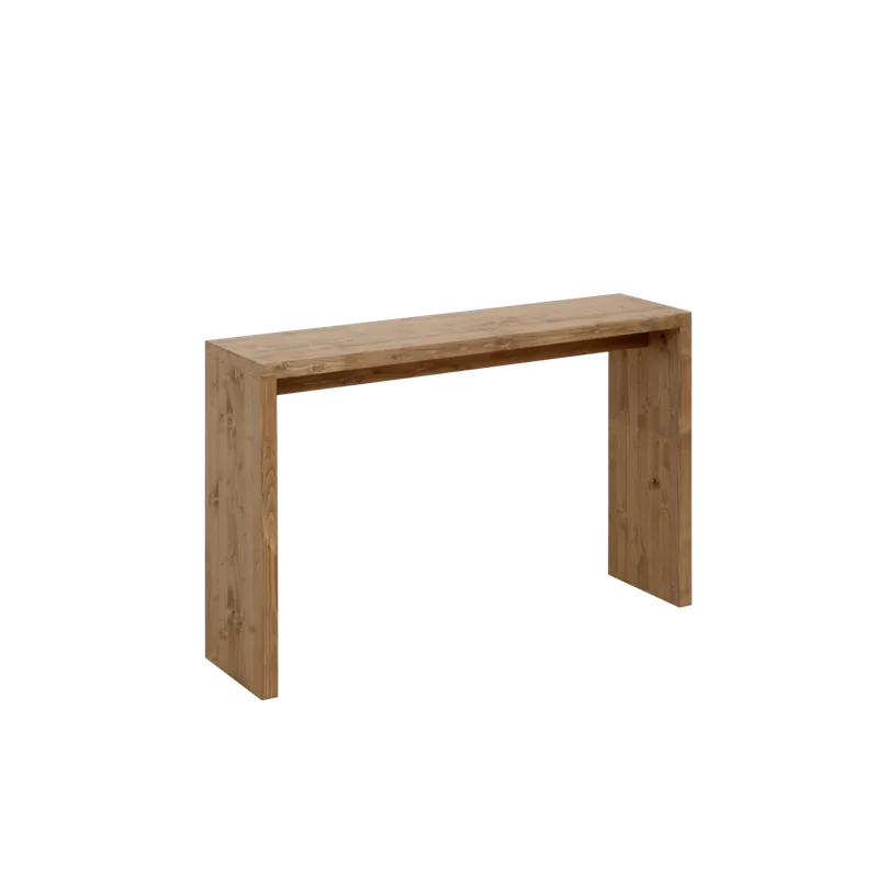 Consola de madera maciza en tono roble oscuro de 120x80cm - Cómodas y consolas