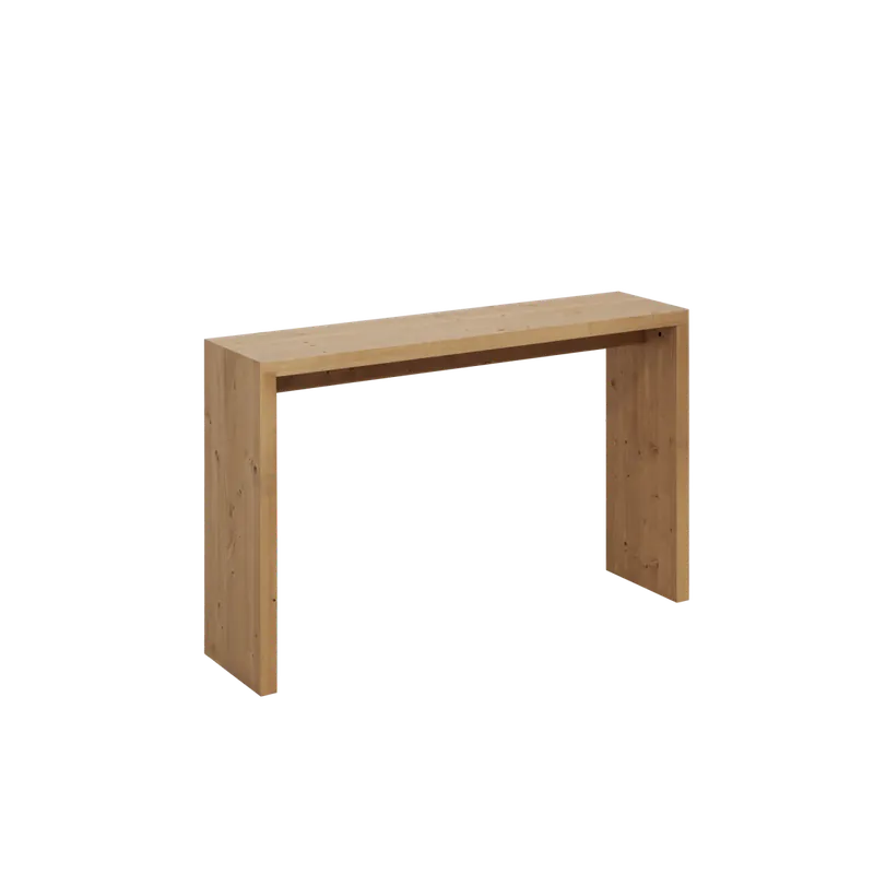 Consola de madera maciza en tono roble medio de 120x80cm - Cómodas y consolas