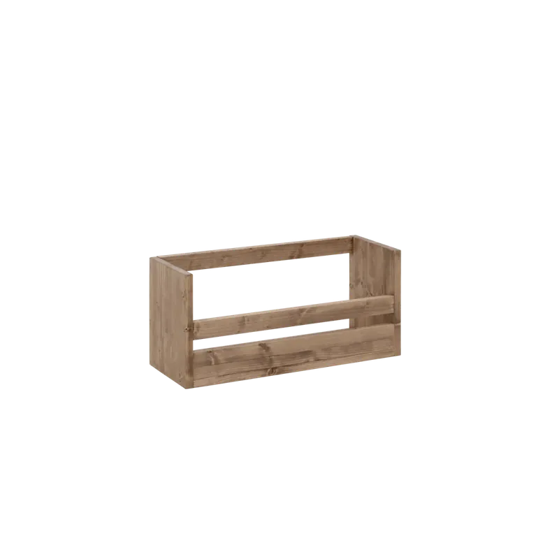 Estante zapatero de madera maciza en tono roble oscuro de 54x25cm - Envío rápido