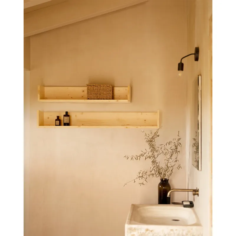 Estantería de madera maciza tono natural de 90cm - Estanterías