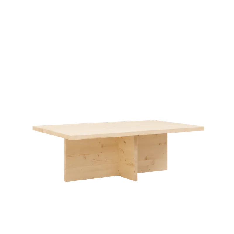 Mesa de centro de madera maciza en tono natural de 120x70cm - Mesas de centro