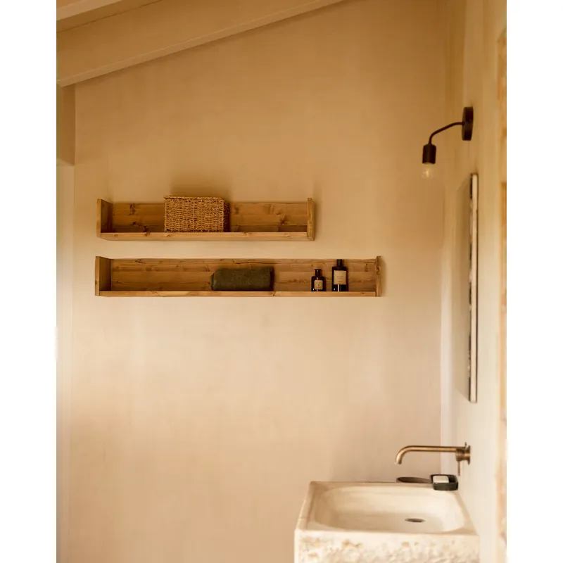 Estantería de madera maciza tono roble oscuro de 90cm - Estanterías