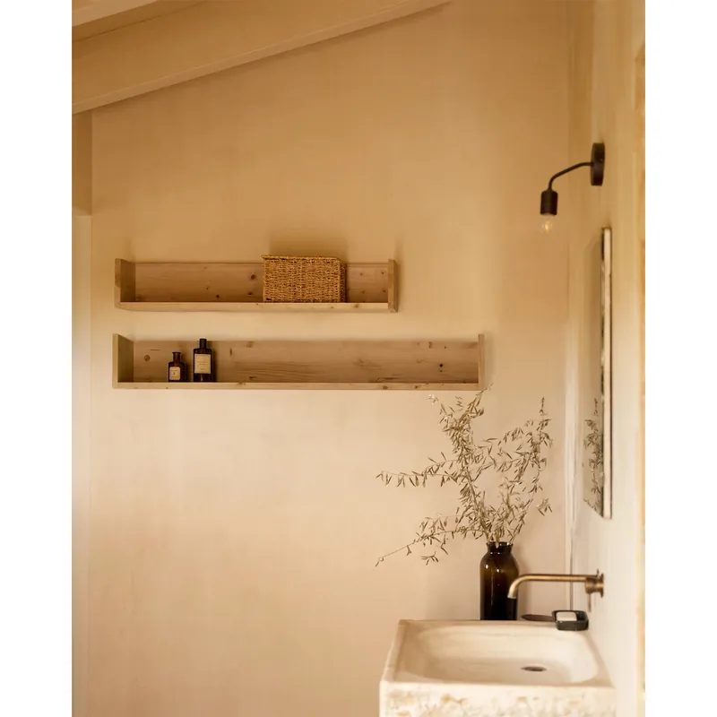 Estantería de madera maciza tono roble medio de 90cm - Estanterías