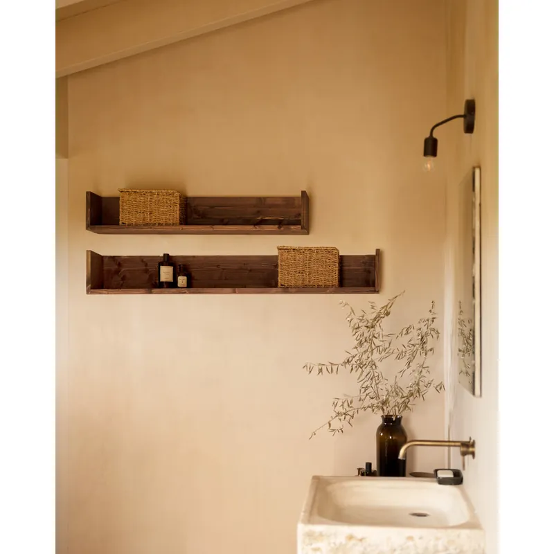 Estantería de madera maciza tono nogal de 90cm - Estanterías
