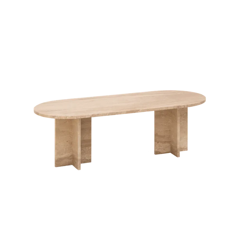Mesa de centro de mármol daino reale de 120x50cm - Mesas de centro