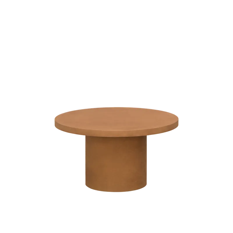 Mesa de centro redonda de microcemento en tono terracota de 60x33cm - Mesas de centro