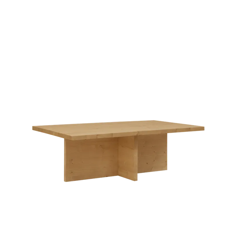 Mesa de centro de madera maciza en tono roble medio de 120x70cm - Mesas de centro