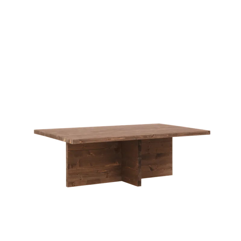 Mesa de centro de madera maciza en tono nogal de 120x70cm - Mesas de centro
