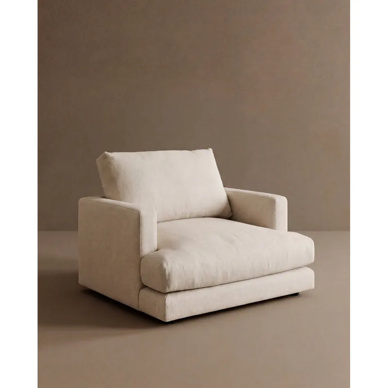 Sillón tono blanco roto de 105cm - Inicio