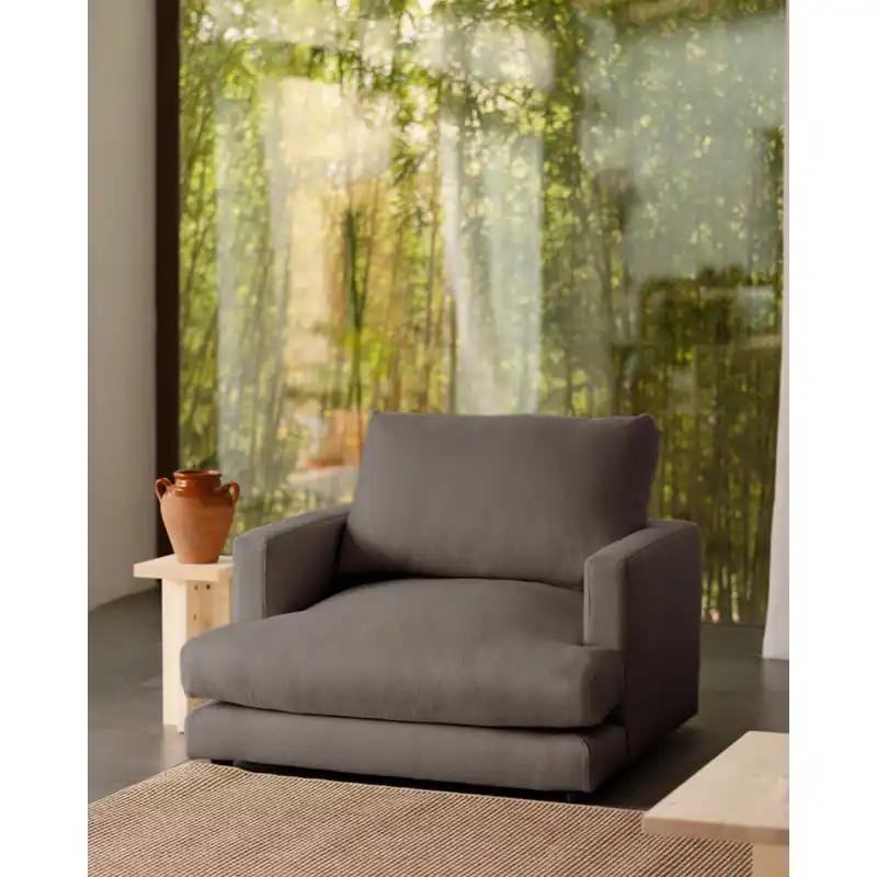 Sillón tono gris oscuro de 105cm - Inicio