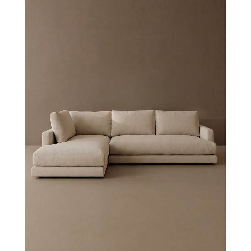 Sofá de 3/4 plazas con chaise longue izquierdo tono beige de 275cm - Inicio
