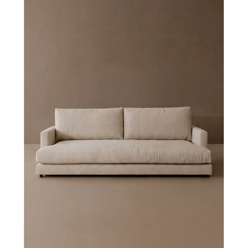 Sofá recto tono beige de 190cm - Inicio