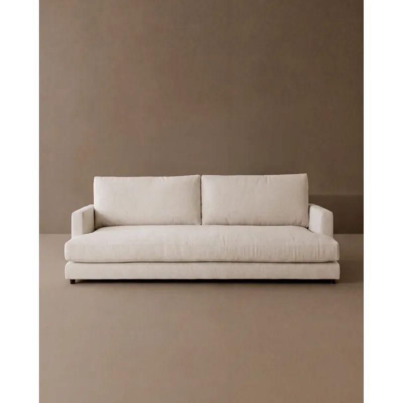 Sofá recto tono blanco roto de 190cm - Inicio