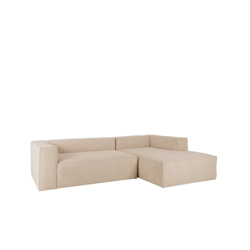 Sofá de 4 plazas con chaise longue derecho color beige de 250x175cm - Inicio