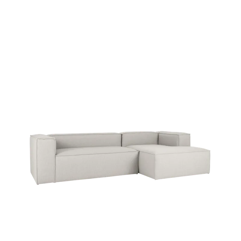 Sofá de 4 plazas con chaise longue derecho color gris claro de 250x175cm - Inicio