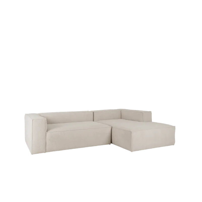 Sofá de 4 plazas con chaise longue derecho color gris claro de 250x175cm - Inicio