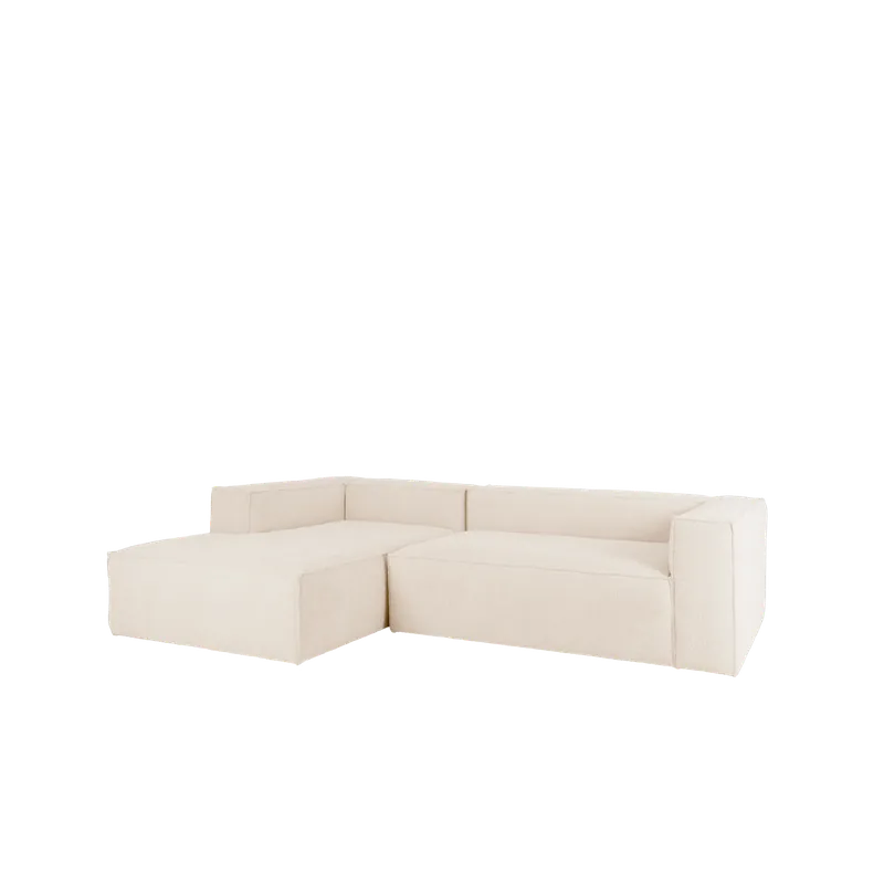 Sofá de 4 plazas con chaise longue izquierdo color blanco de 250x175cm - Inicio