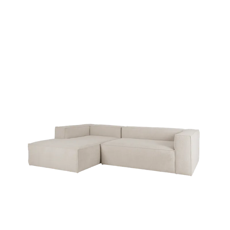 Sofá de 4 plazas con chaise longue izquierdo color gris claro de 250x175cm - Inicio