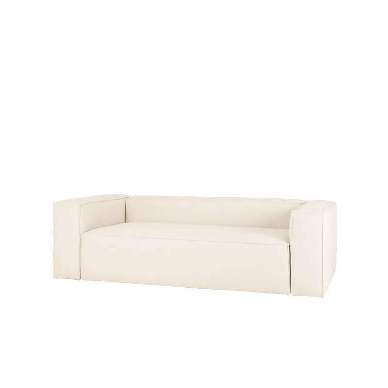 Sofá de 3/4 plazas color blanco roto de 210x110cm - Inicio