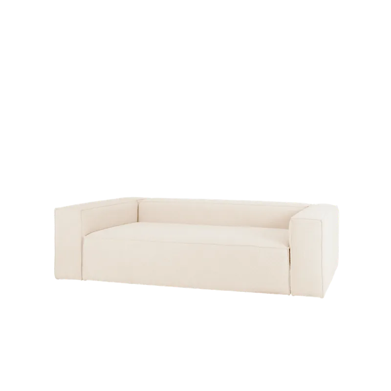 Sofá de 3/4 plazas de bouclé color blanco de 210x110cm - Inicio