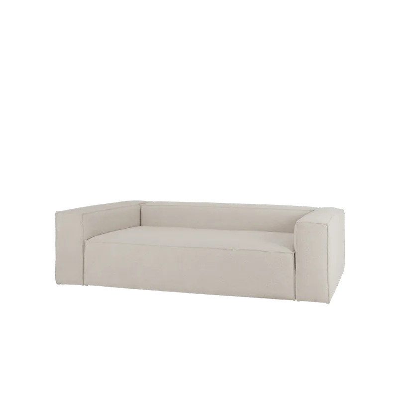 Sofá de 3/4 plazas de bouclé color gris claro de 210x110cm - Inicio