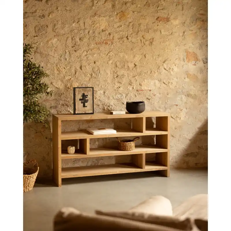 Estantería de madera maciza tono roble medio de 80x140cm - Inicio