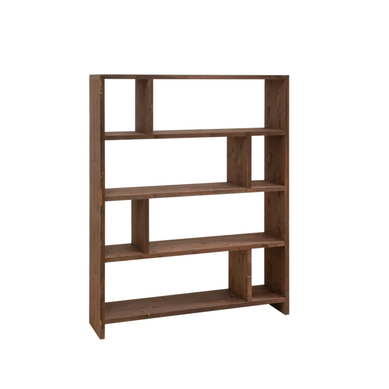 Estantería de madera maciza tono nogal de 180x140cm - Inicio