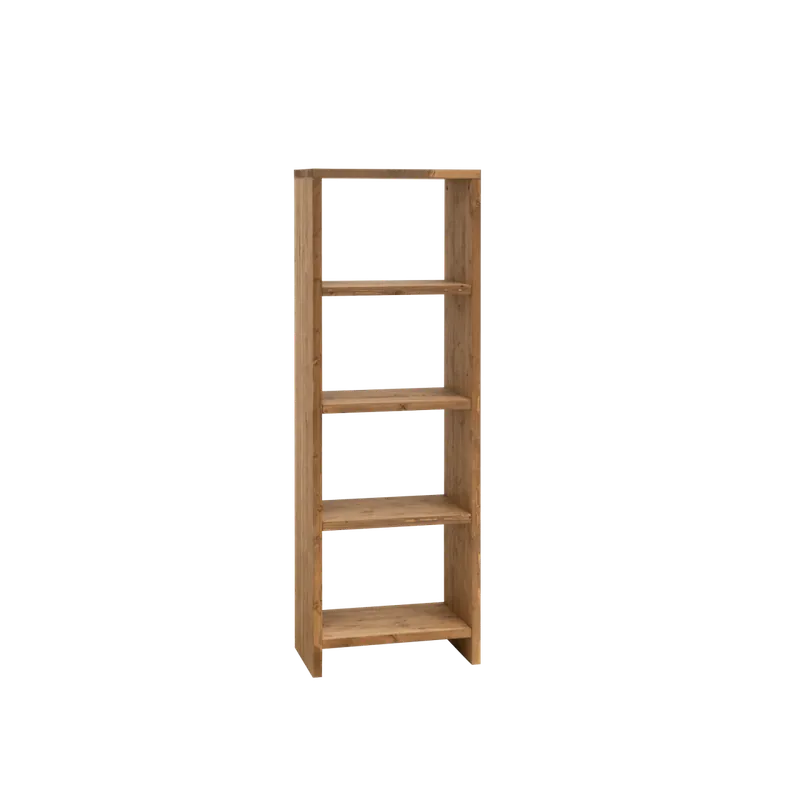 Estantería de madera maciza tono roble oscuro de 180x60cm - Inicio