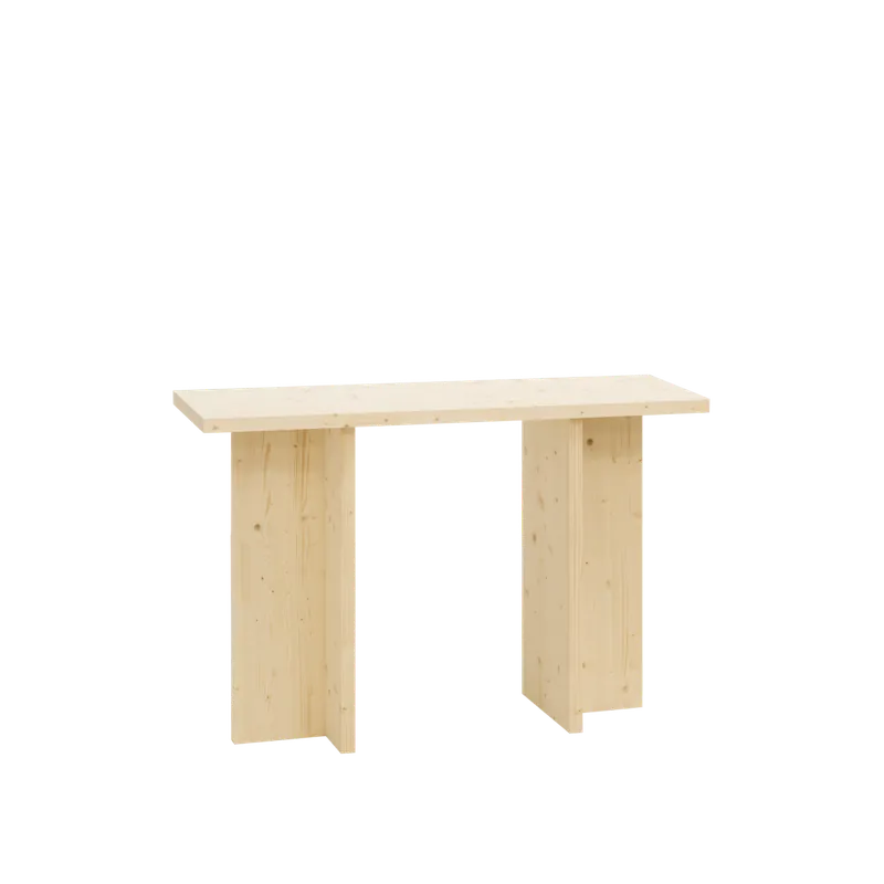 Consola de madera maciza en tono natural de 120x80cm - Inicio