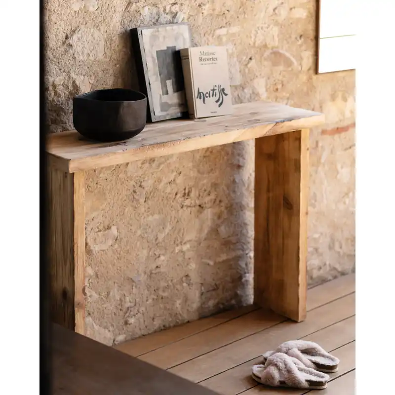 Consola rústica de madera maciza de 109x80cm - Cómodas y consolas