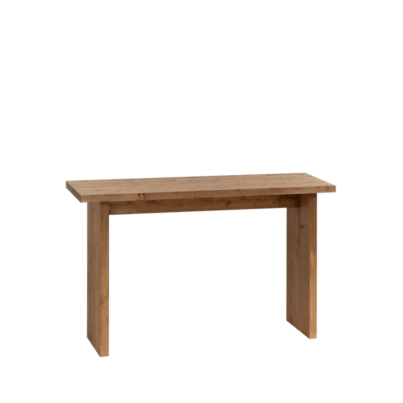 Consola de madera maciza en tono roble oscuro de 120x80cm - Cómodas y consolas