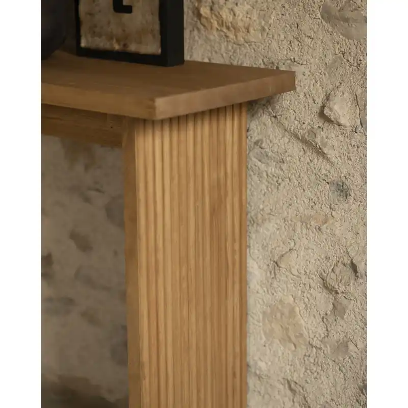 Consola de madera maciza en tono roble medio de 120x80cm - Cómodas y consolas
