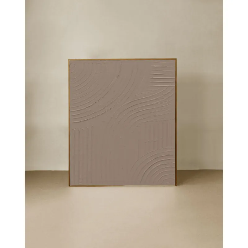Cuadro marrón decorativo sobre algodón con bastidor de madera pintado artesanalmente con pintura al óleo de 80x60cm - Decoración mural