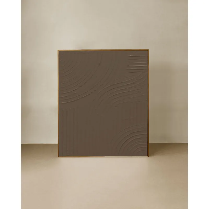 Cuadro marrón decorativo sobre algodón con bastidor de madera pintado artesanalmente con pintura al óleo de 80x60cm - Decoración mural