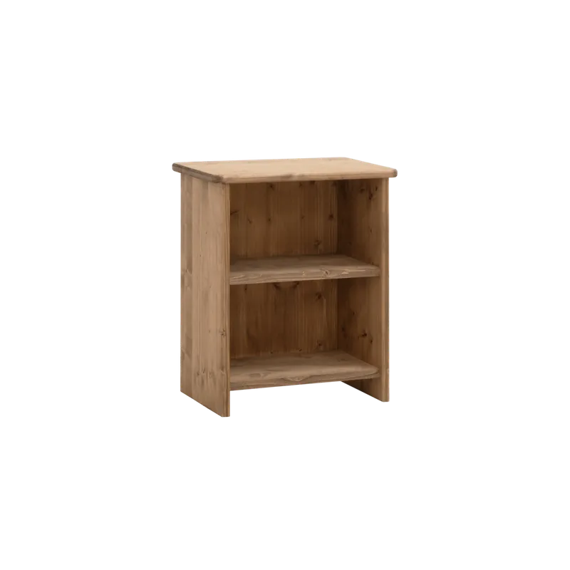 Mesita de noche de madera maciza en tono roble oscuro de 50x42cm - Mesitas de noche