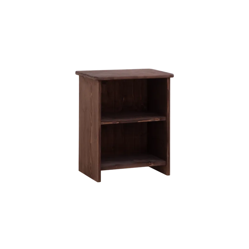 Mesita de noche de madera maciza en tono nogal de 50x42cm - Mesitas de noche