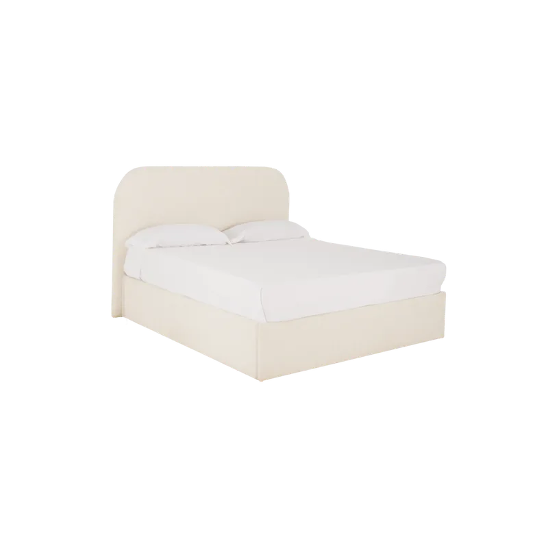Cama con canapé blanco para colchón de 90x200cm - Dormitorio