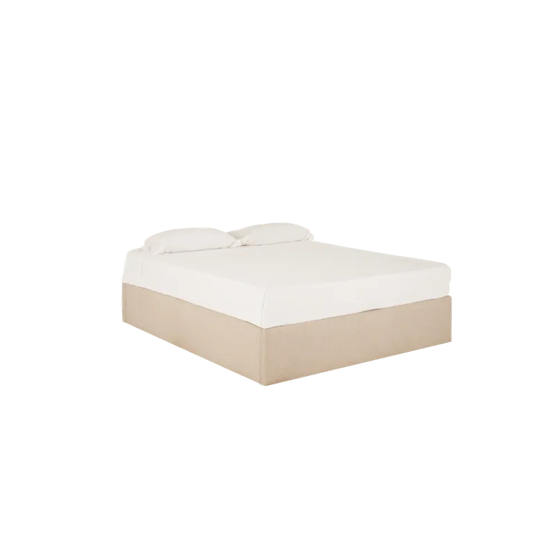 Canapé tapizado beige para colchón de 90x200cm - Dormitorio