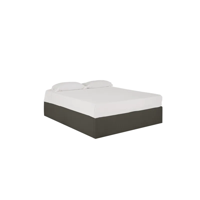 Canapé tapizado gris oscuro para colchón de 90x200cm - Dormitorio