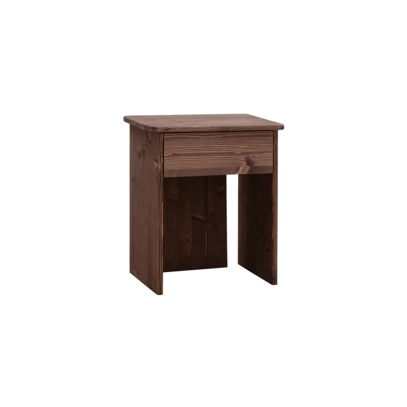 Mesita de noche de madera maciza en tono nogal de 50x42cm - Mesitas de noche
